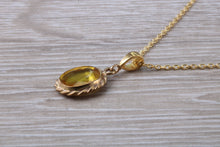 Load image into Gallery viewer, Over 2 carat Oval cut Yellow Sapphire set Gold Necklace