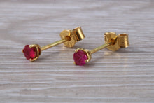 Load image into Gallery viewer, Natural Burmese Ruby set 18ct Yellow Gold Earrings