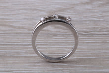 Load image into Gallery viewer, Three Diamond Crossover set White Gold Ring
