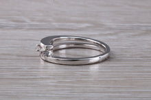 Load image into Gallery viewer, Three Diamond Crossover set White Gold Ring