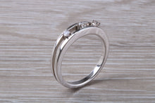 Load image into Gallery viewer, Three Diamond Crossover set White Gold Ring