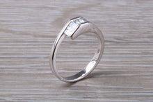 Load image into Gallery viewer, Crossover Baguette cut Diamond set 18ct White Gold Ring