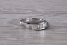 Load image into Gallery viewer, Crossover Baguette cut Diamond set 18ct White Gold Ring