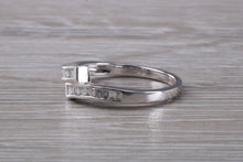 Load image into Gallery viewer, Crossover Baguette cut Diamond set ring