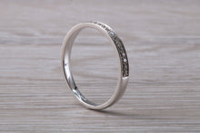 Load image into Gallery viewer, Dainty Diamond set band 18ct White Gold Band