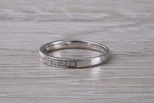 Load image into Gallery viewer, Dainty Diamond set band 18ct White Gold Band