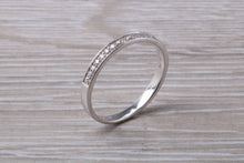 Load image into Gallery viewer, Dainty Diamond set band 18ct White Gold Band