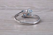 Load image into Gallery viewer, Sky Blue Topaz set 18ct White Gold Ring
