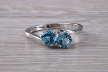 Load image into Gallery viewer, Sky Blue Topaz set 18ct White Gold Ring
