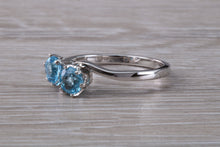 Load image into Gallery viewer, Sky Blue Topaz set 18ct White Gold Ring