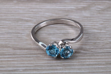 Load image into Gallery viewer, Sky Blue Topaz set 18ct White Gold Ring