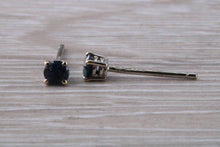 Load image into Gallery viewer, Blue Sapphire set 18ct White Gold Stud Earrings