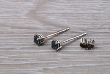 Load image into Gallery viewer, Blue Sapphire set 18ct White Gold Stud Earrings