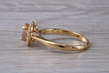 Load image into Gallery viewer, One carat Morganite and Diamond Halo set Ring