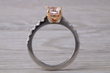 Load image into Gallery viewer, Morganite and Diamond set Rose Gold and Platinum Ring