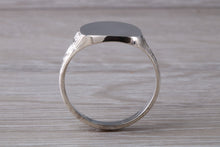Load image into Gallery viewer, Family Crest Engraved Large Chunky Patterned Signet Ring in Sterling Silver