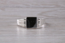 Load image into Gallery viewer, Square Faced Signet Ring in Sterling Silver
