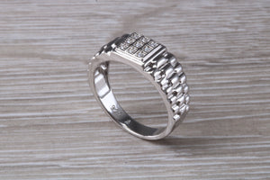 Watch Strap Signet Ring set With C Z