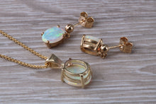 Load image into Gallery viewer, Sparkly Opal Dropper Earrings with Matching Necklace set in Yellow Gold