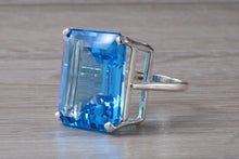 Load image into Gallery viewer, Very Large 38 carat Electric Blue Topaz Statement Ring