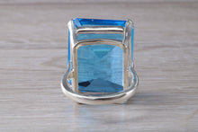 Load image into Gallery viewer, Very Large 51 carat Electric Blue Topaz Statement Ring