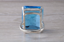 Load image into Gallery viewer, Very Large 38 carat Electric Blue Topaz Statement Ring