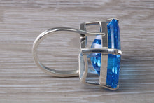 Load image into Gallery viewer, Very Large 38 carat Electric Blue Topaz Statement Ring