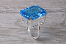 Load image into Gallery viewer, Very Large 38 carat Electric Blue Topaz Statement Ring