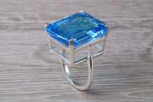 Load image into Gallery viewer, Very Large 51 carat Electric Blue Topaz Statement Ring