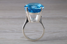 Load image into Gallery viewer, Very Large 47 carat Swiss Blue Topaz Statement Ring