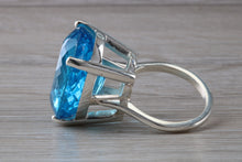 Load image into Gallery viewer, Very Large 47 carat Swiss Blue Topaz Statement Ring