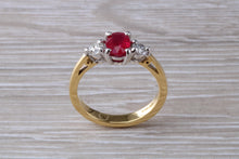 Load image into Gallery viewer, Ruby and Diamond Trilogy set Gold Ring