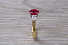 Load image into Gallery viewer, Ruby and Diamond Trilogy set Gold Ring