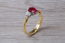 Load image into Gallery viewer, Ruby and Diamond Trilogy set Gold Ring