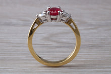 Load image into Gallery viewer, Ruby and Diamond Trilogy set Gold Ring