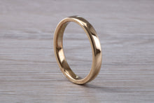 Load image into Gallery viewer, Minimalist 3 mm Wide Flat Profile Yellow Gold Band