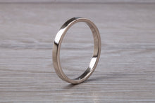 Load image into Gallery viewer, 2 mm Flat Profile 18ct White Gold Wedding Band