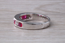 Load image into Gallery viewer, Stunning Ruby and Diamond set 18ct White Gold Band