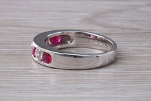 Load image into Gallery viewer, Stunning Ruby and Diamond set 18ct White Gold Band