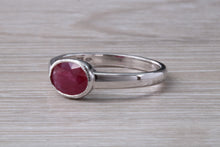Load image into Gallery viewer, 1.25 carat Oval cut Ruby set 18ct White Gold Solitaire