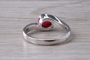 1.25 carat Oval Cabochon cut Ruby set White Gold Ring