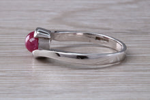 Load image into Gallery viewer, 1.25 carat Oval Cabochon cut Ruby set White Gold Ring