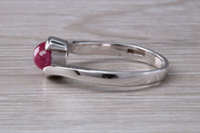 Load image into Gallery viewer, 1.25 carat Oval Cabochon cut Ruby set White Gold Ring