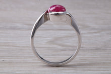 Load image into Gallery viewer, 1.25 carat Oval Cabochon cut Ruby set White Gold Ring