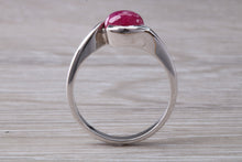 Load image into Gallery viewer, 1.25 carat Oval Cabochon cut Ruby set White Gold Ring
