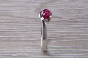 1.25 carat Oval Cabochon cut Ruby set White Gold Ring