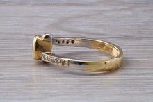 Load image into Gallery viewer, Ruby and Diamond Crossover Two Tone Gold Ring