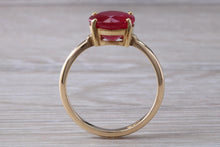 Load image into Gallery viewer, 3 carat Round cut Ruby set Yellow Gold Solitaire