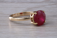 Load image into Gallery viewer, 3 carat Round cut Ruby set Yellow Gold Solitaire