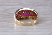 Load image into Gallery viewer, 9 mm Wide Rubies and Diamonds set Ring